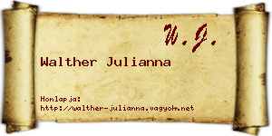 Walther Julianna névjegykártya